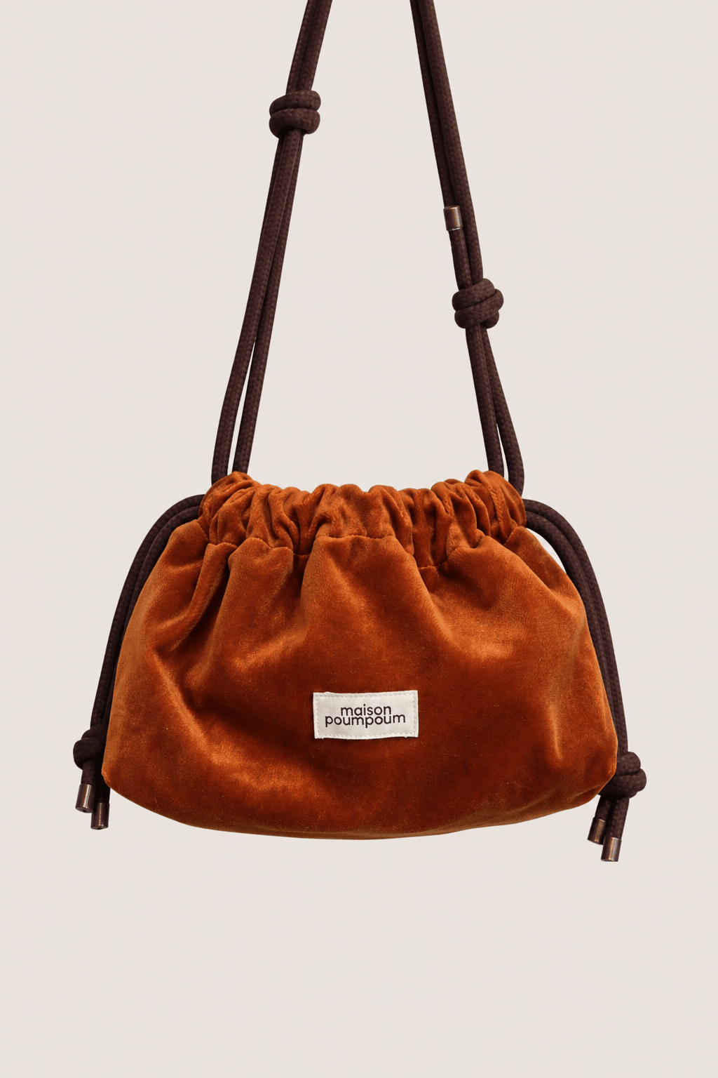 Sac bourse femme Le Raoul Velours Cognac - vue 1