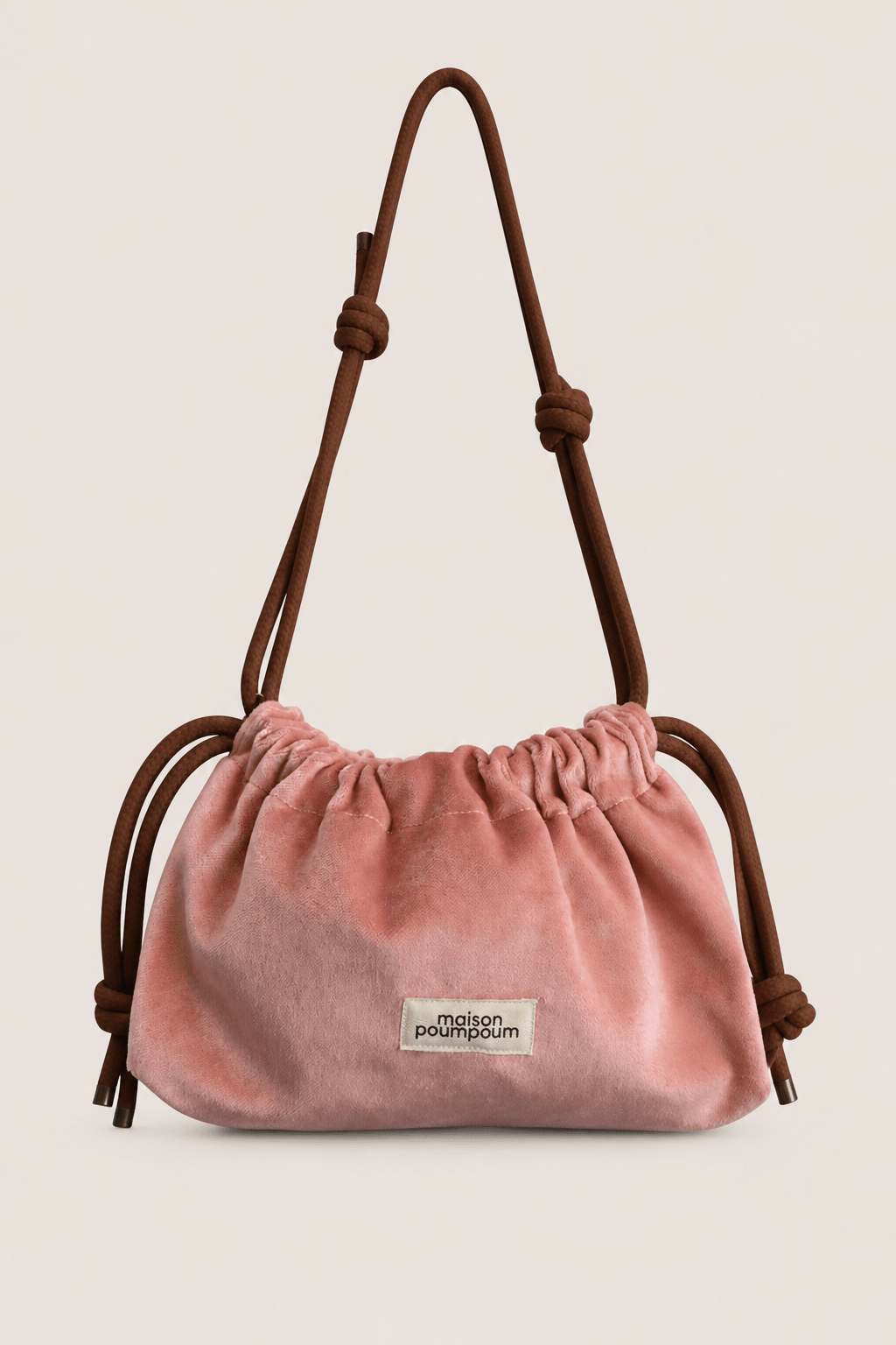 Sac bourse femme Le Raoul Velours Rose - vue 2