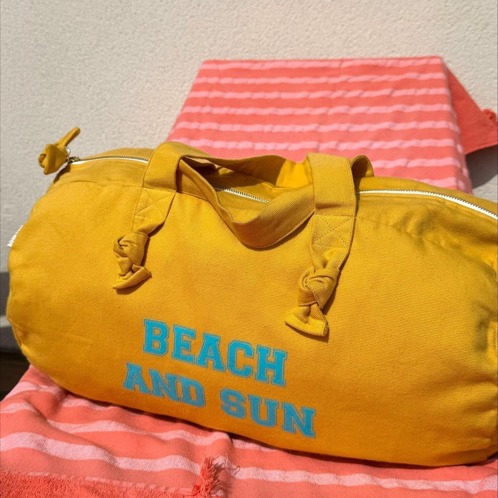 Sac polochon plage et week-end jaune et bleu Beach and sun, Marcel & Lily - vue 5