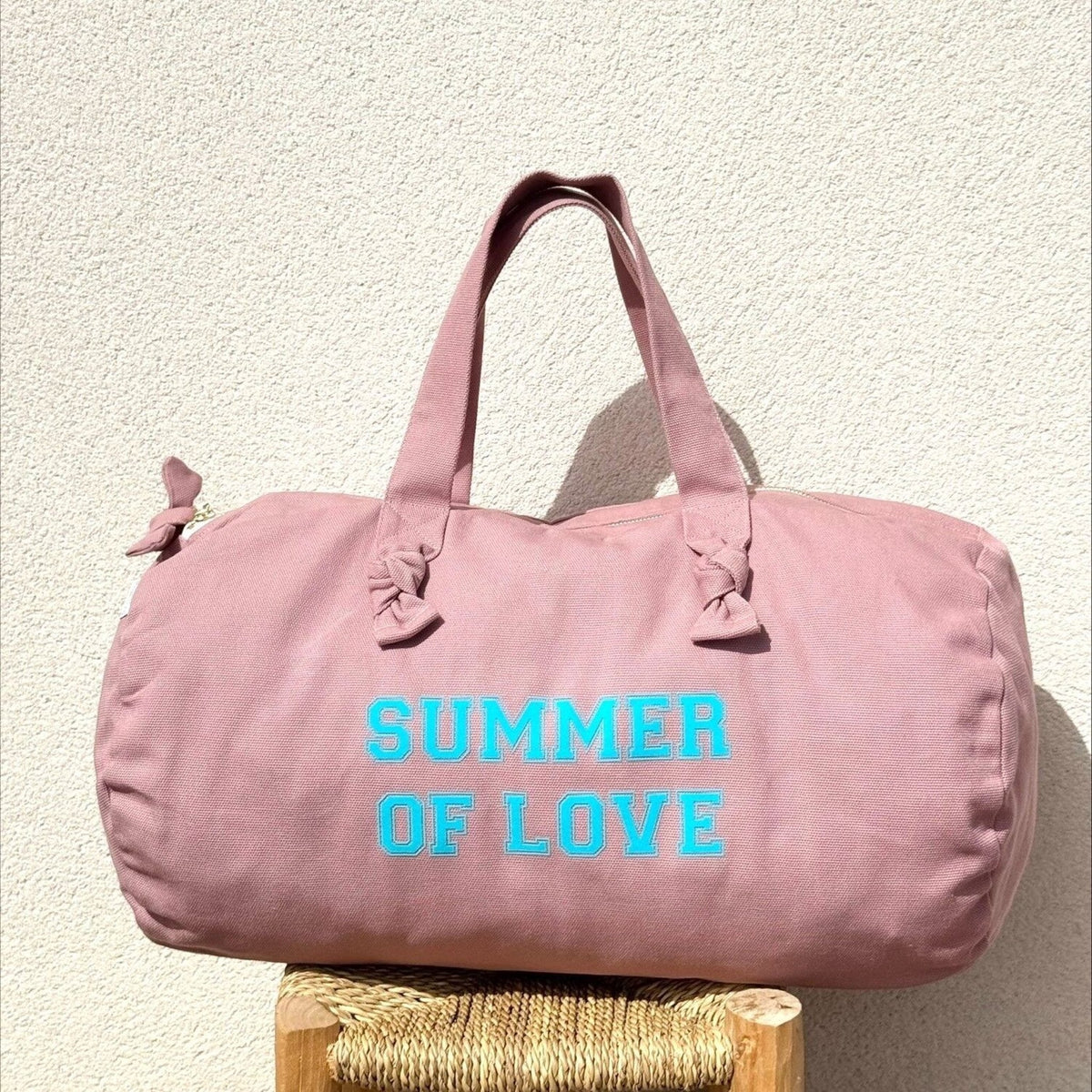 Sac week-end femme en tissu rose et bleu Summer of love, Marcel & Lily - vue 3