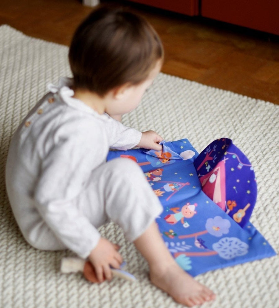 Livre d'éveil en tissu gabin lapin
