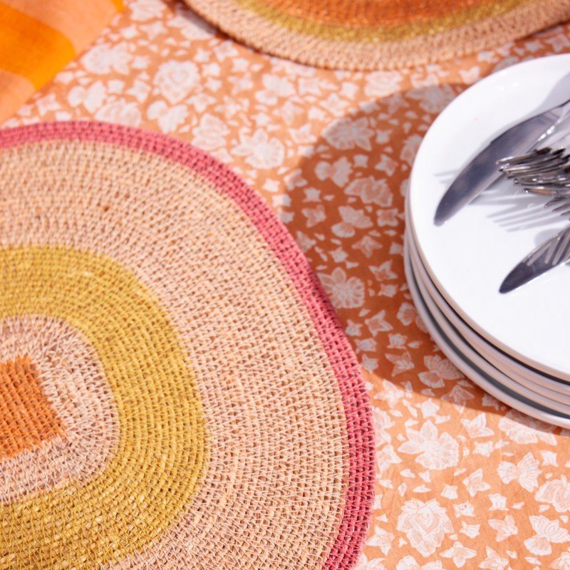 Nappe en coton bohème arushi pumpkin - bonheur du jour