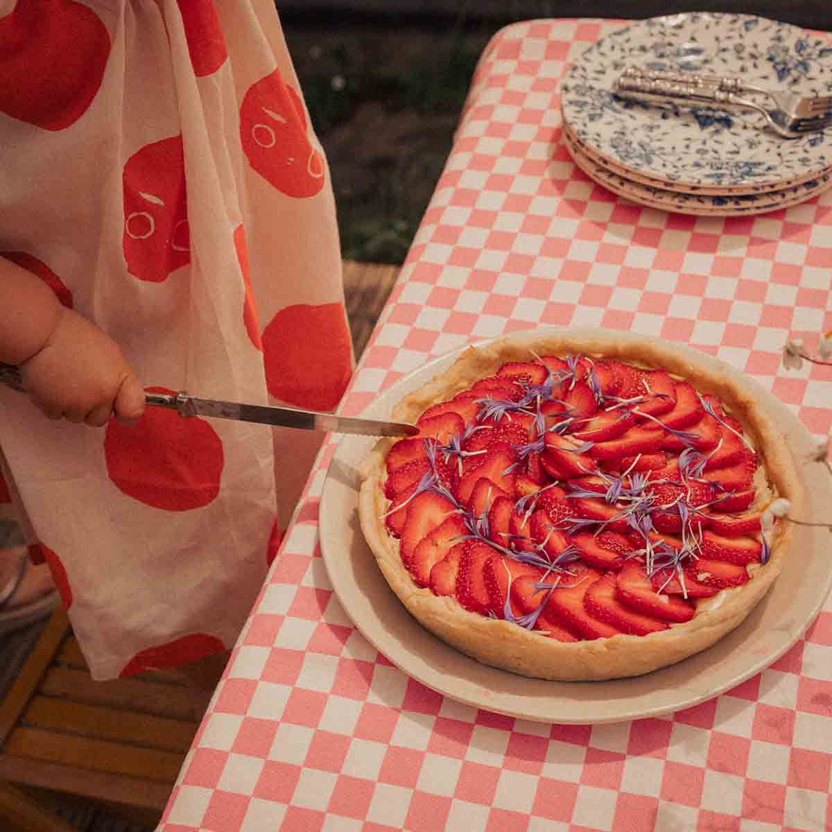Nappe tissu damier rose - Rose in April