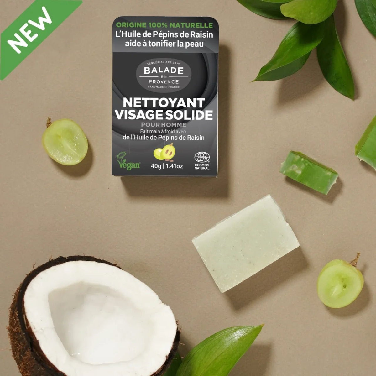 Nettoyant visage solide pour homme - balade en provence