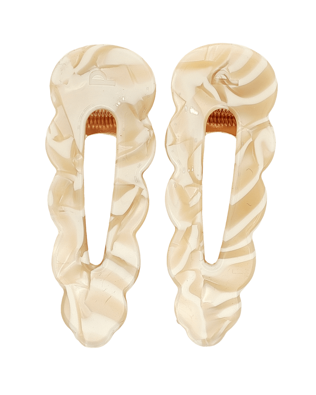 Paire de grandes barrettes Signature popcorn – Peignée Paris – vue 1