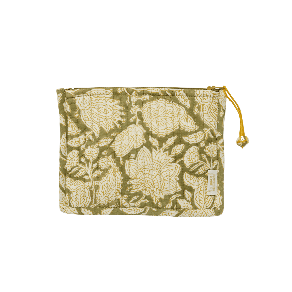 Petite pochette matelassée chandra kaki - bonheur du jour