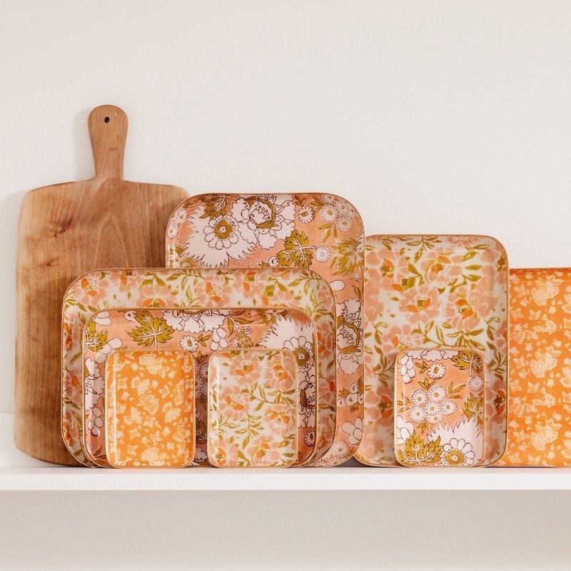 Plateau arushi pumpkin en métal émaillé - bonheur du jour