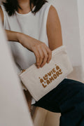 Pochette femme en tissu à la vie à l'amor beige - zakuw
