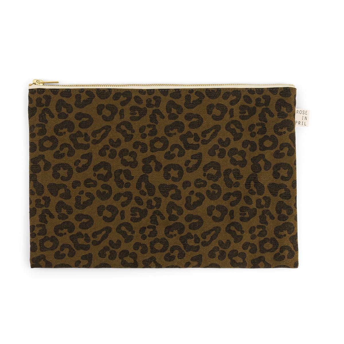 Pochette femme imprimé léopard olive - Rose in April