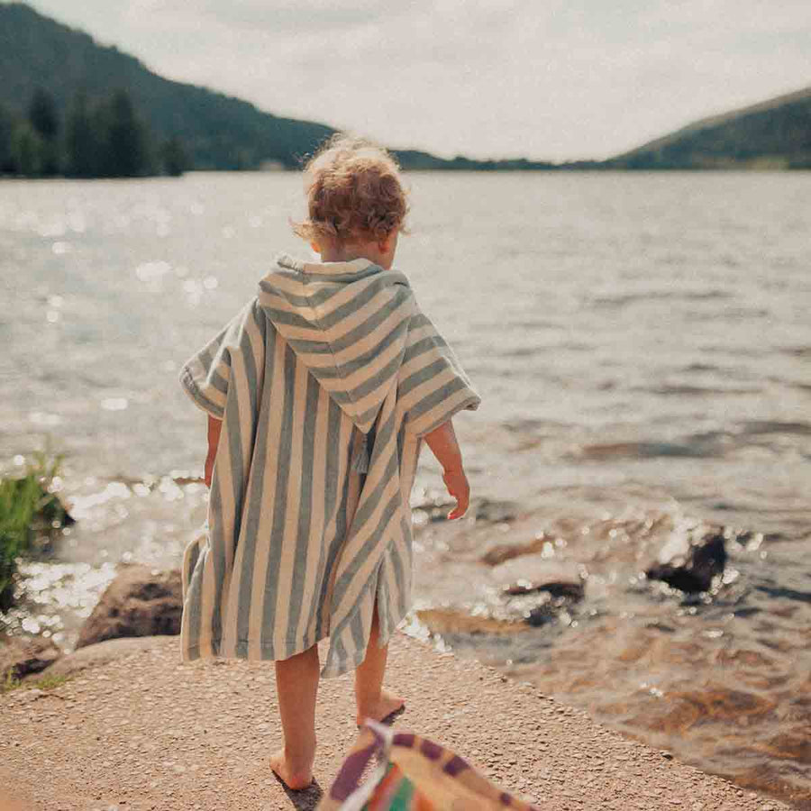Poncho de bain enfant bleu ciel