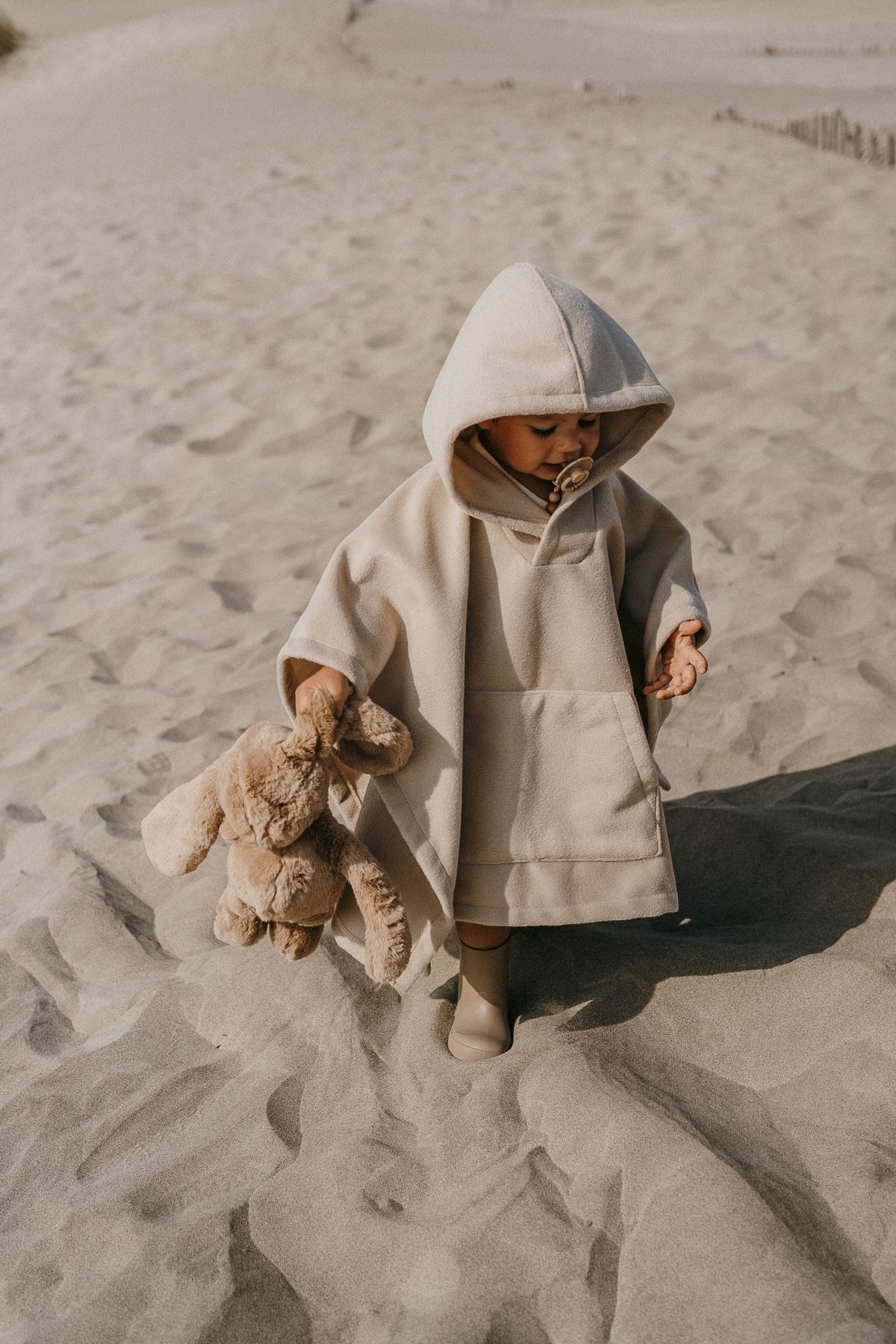 Poncho hiver enfant beige - zakuw