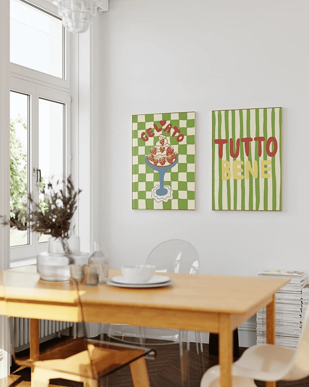 Poster mural rayures colorées italie tutto bene
