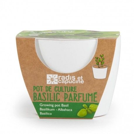 Pot de culture basilic - radis et capucine
