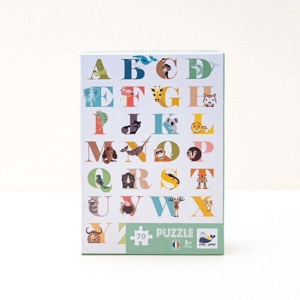 Puzzle enfant abecedaire animaux - coq en pâte