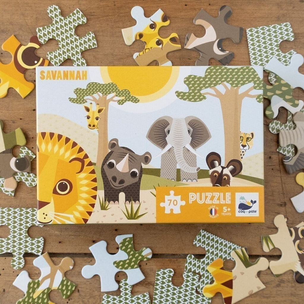 Puzzle enfant animaux savannah - coq en pâte
