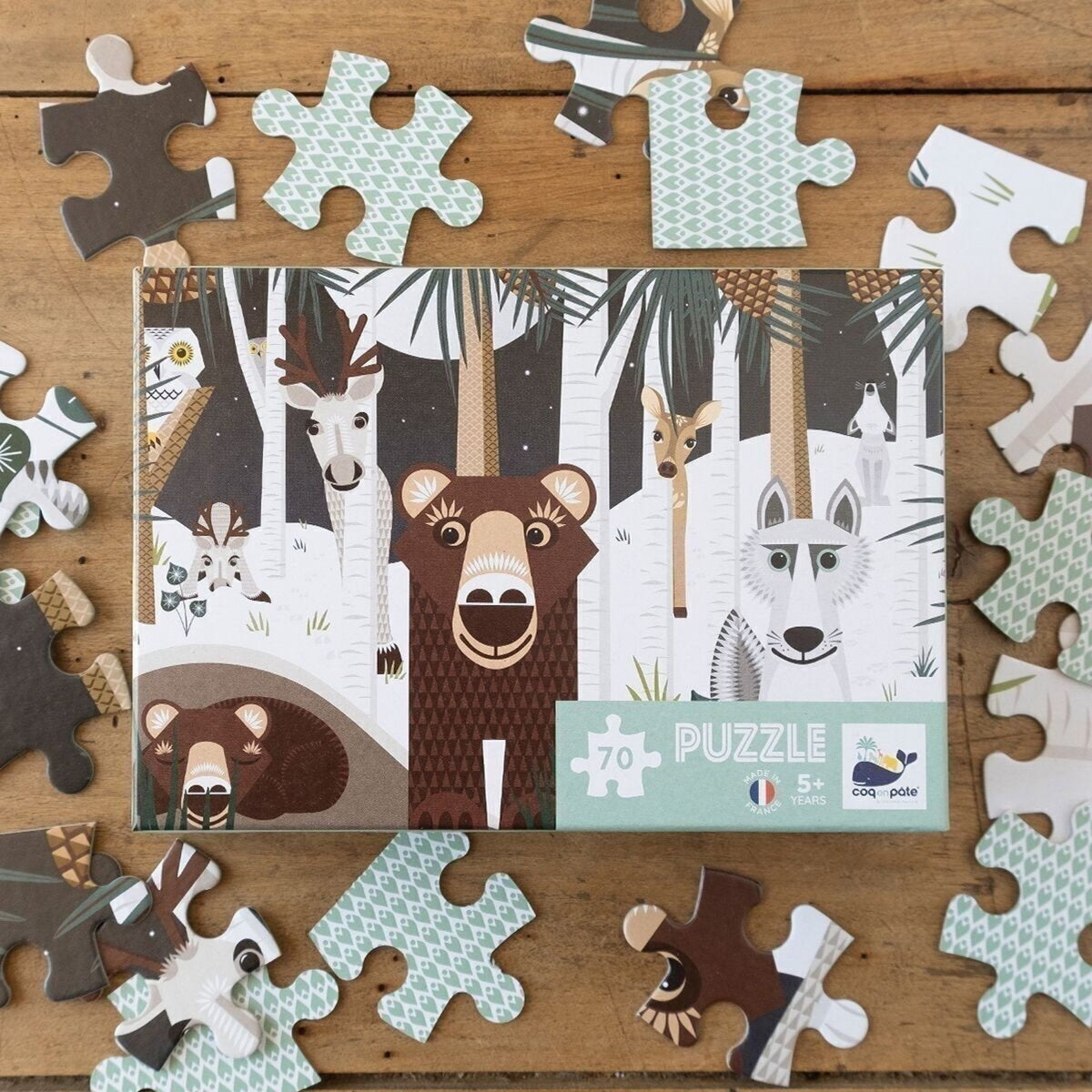 Puzzle enfant animaux winter - coq en pâte