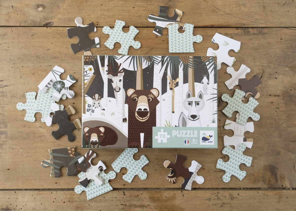 Puzzle enfant animaux winter - coq en pâte