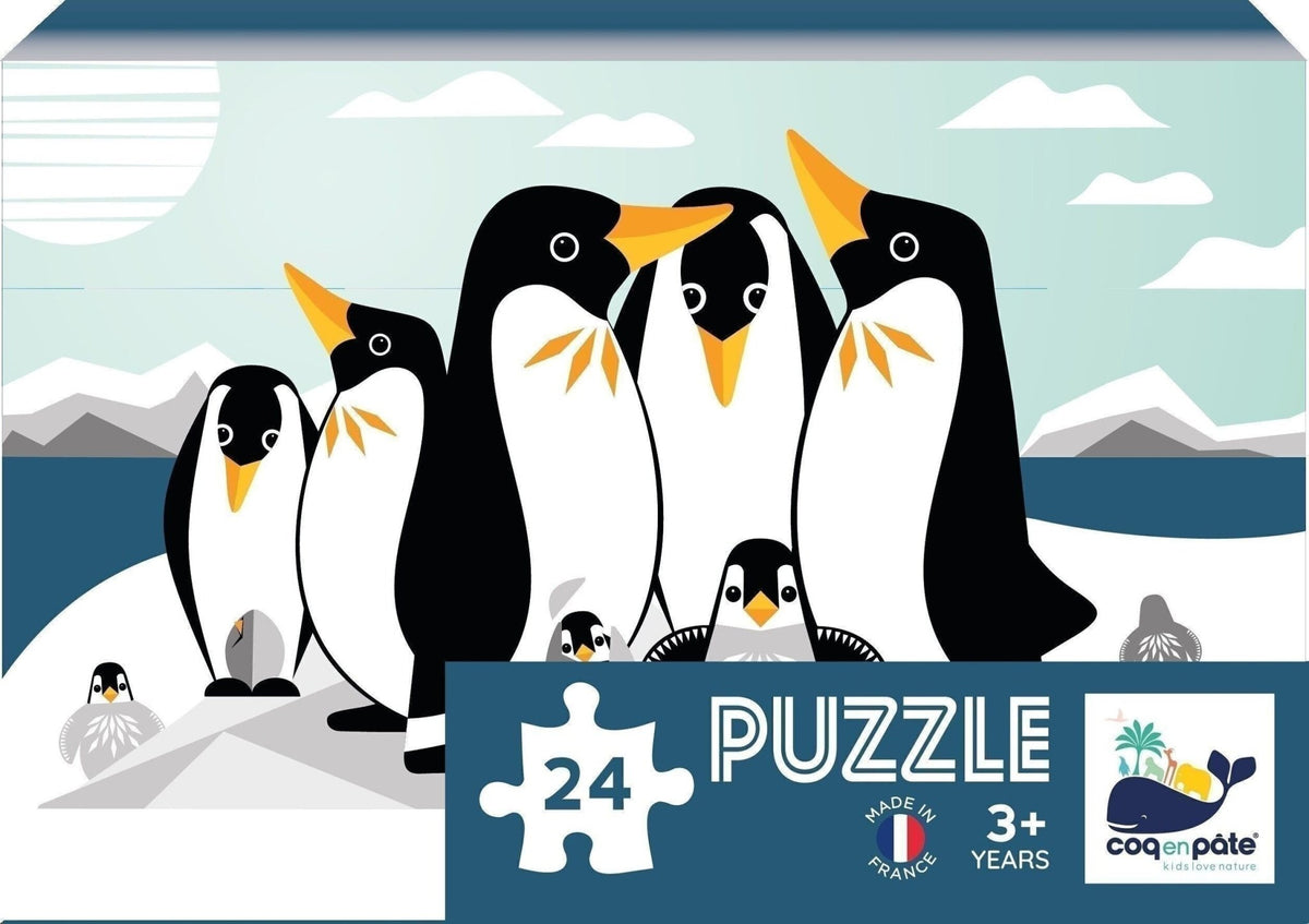 Puzzle enfant famille pingouin - coq en pâte