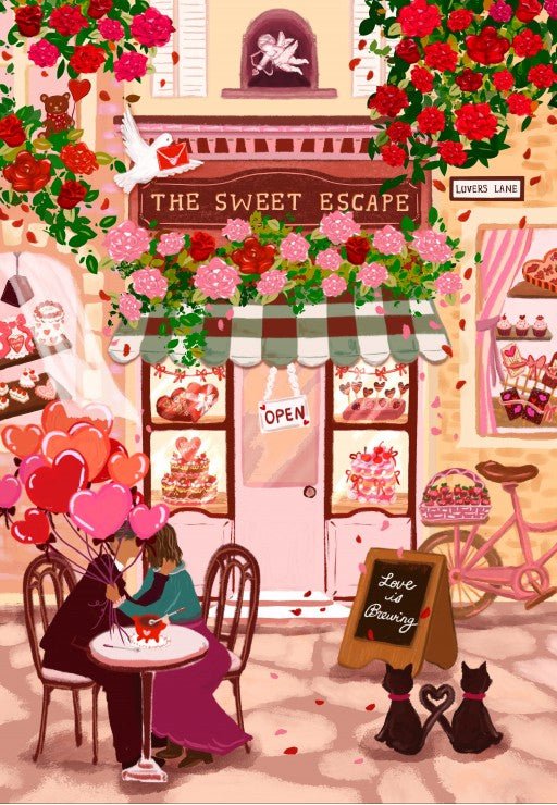 Puzzle L’Échappée Belle - Café de la Saint - Valentin 1000 pièces