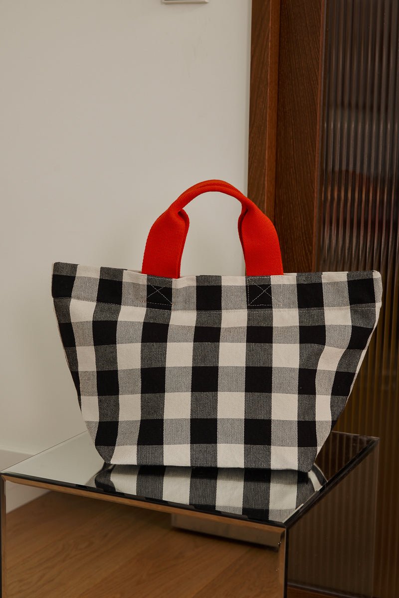 Sac cabas femme Tina Big Vichy Greige - vue 8