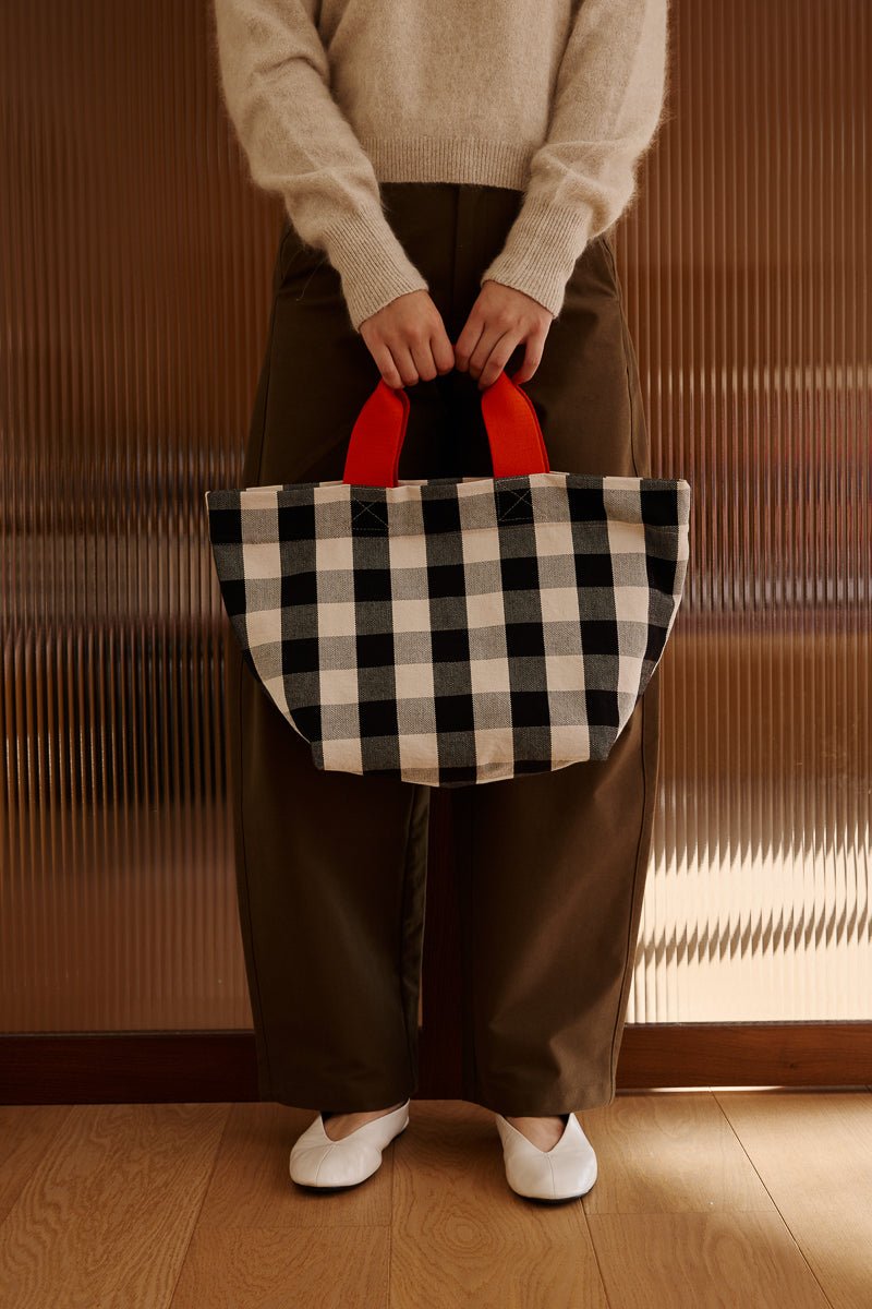 Sac cabas femme Tina Big Vichy Greige - vue 6