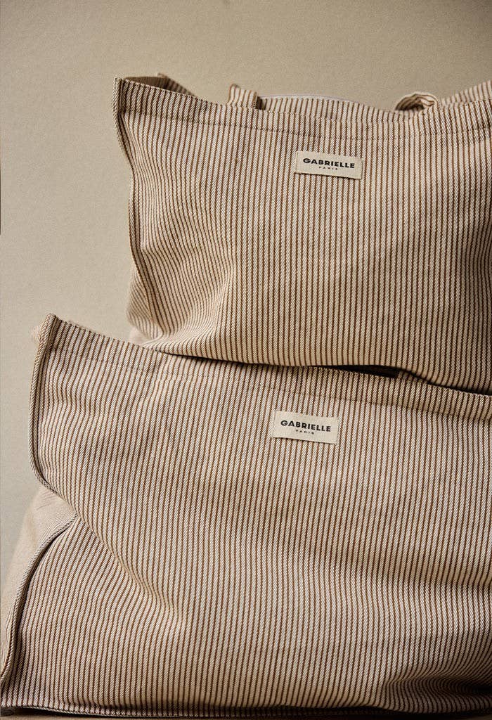 Sac 24H en coton Rayures Argile - Gabrielle Paris