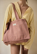 Sac 24H en coton Rayures Lilas - Gabrielle Paris