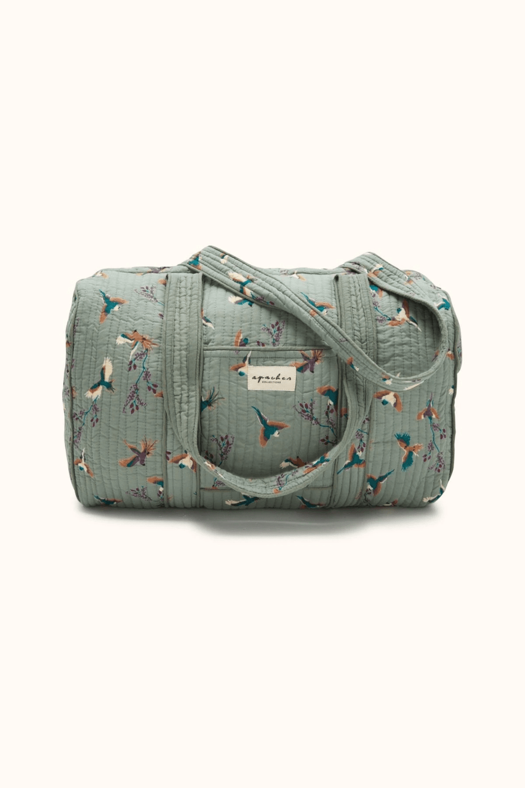 Sac 48h femme en coton matelassé Buddha cerisier grey, Apaches Collections