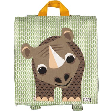 Sac à dos enfant / cartable maternelle rhinocéros en coton bio