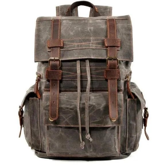 Sac à dos vintage cuir et toile "le vasco" - bagaran