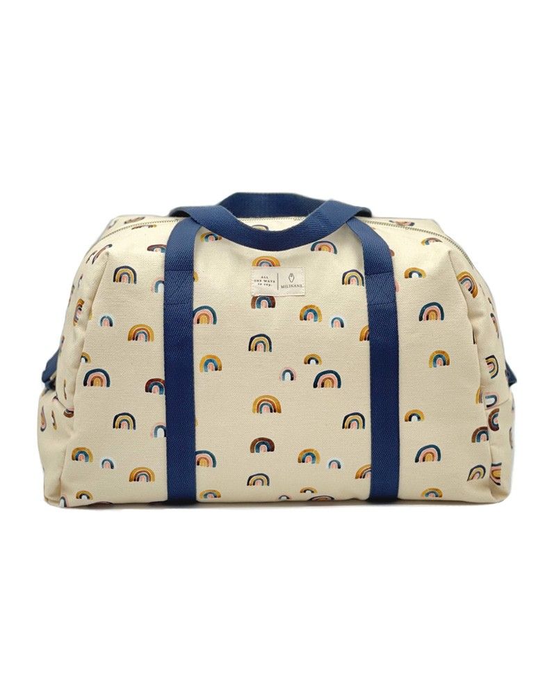 Sac à langer coton motif arc-en-ciel rainbow