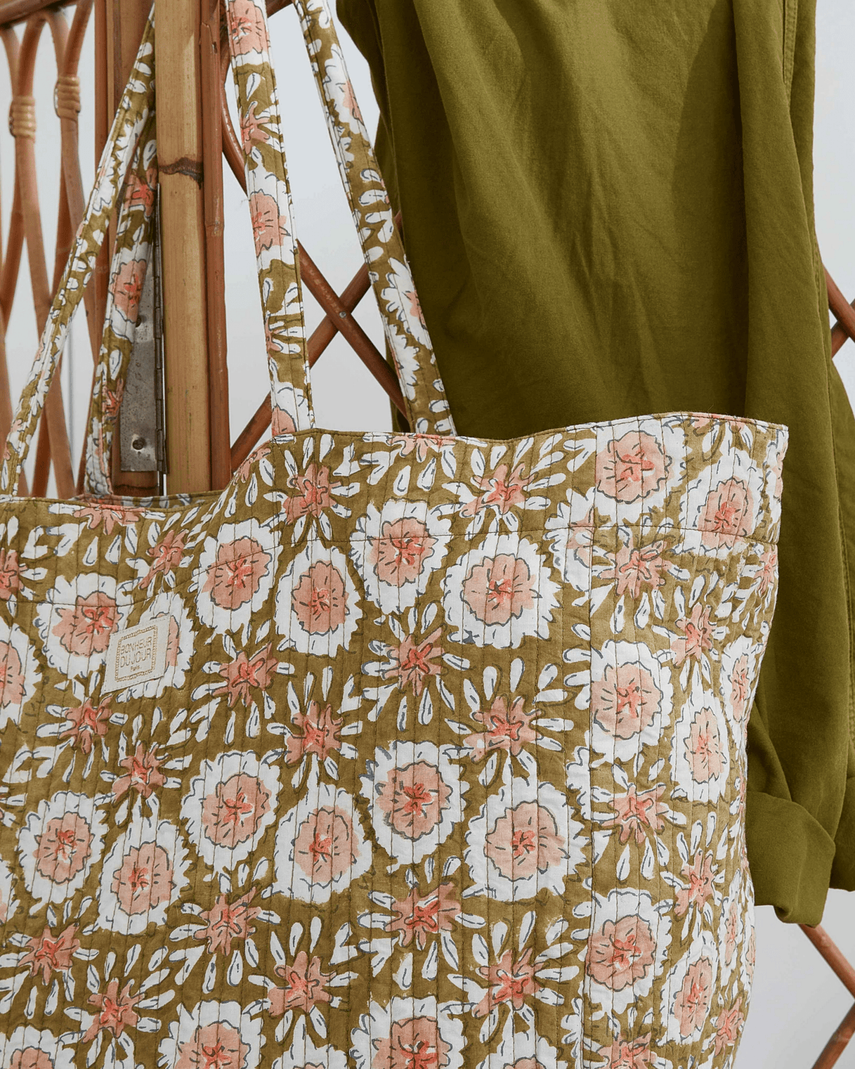 Sac matelassé femme margotte olive - bonheur du jour