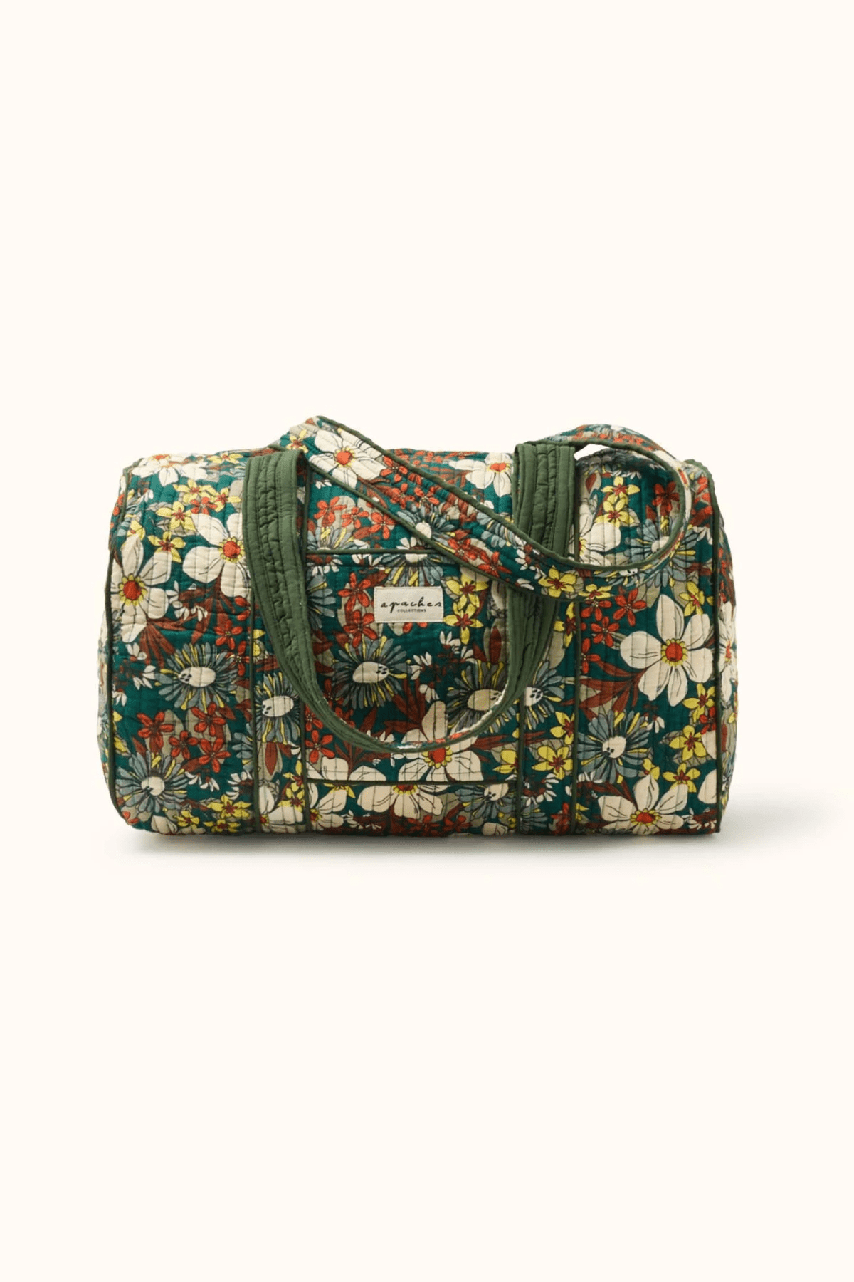 Sac polochon week-end en coton matelassé fleuri Buddha Bouquet garden, Apaches Collections