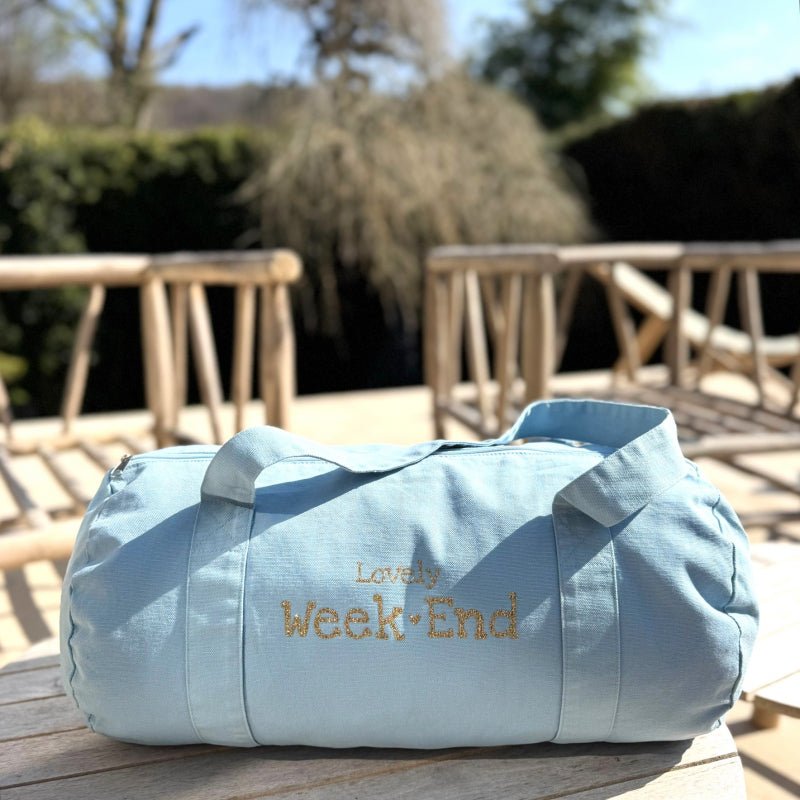Sac polochon week-end en coton à message Lovely week-end, Marcel & Lily - vue 3