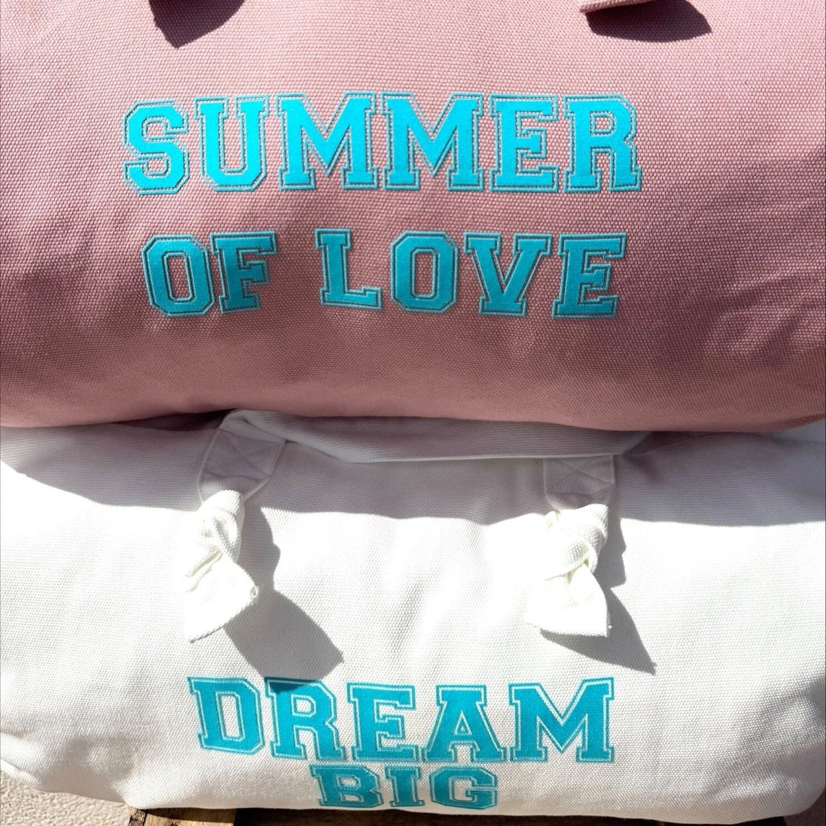 Sac week-end femme en tissu rose et bleu Summer of love, Marcel & Lily - vue 4