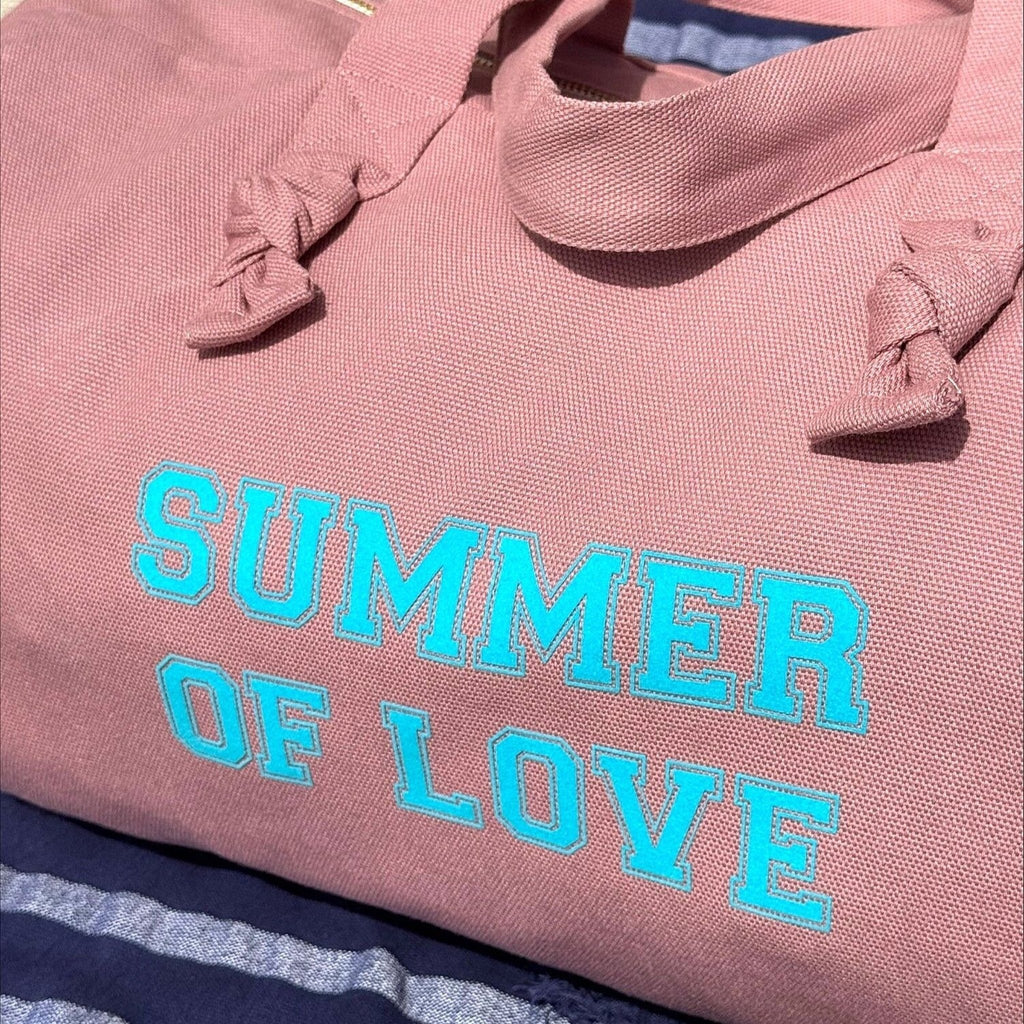 Sac week-end femme en tissu rose et bleu Summer of love, Marcel & Lily - vue 2