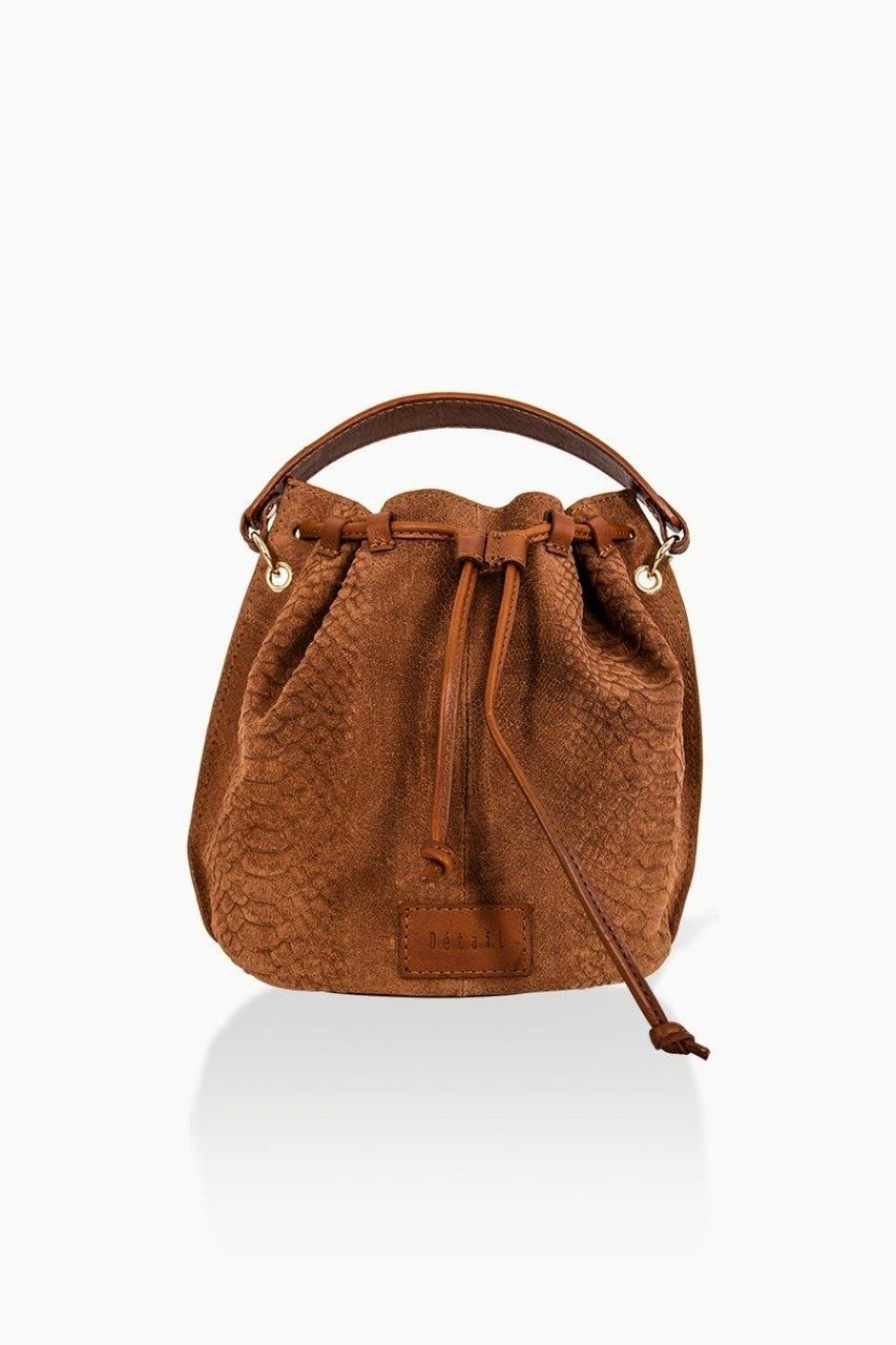 Sac seau cuir ambre