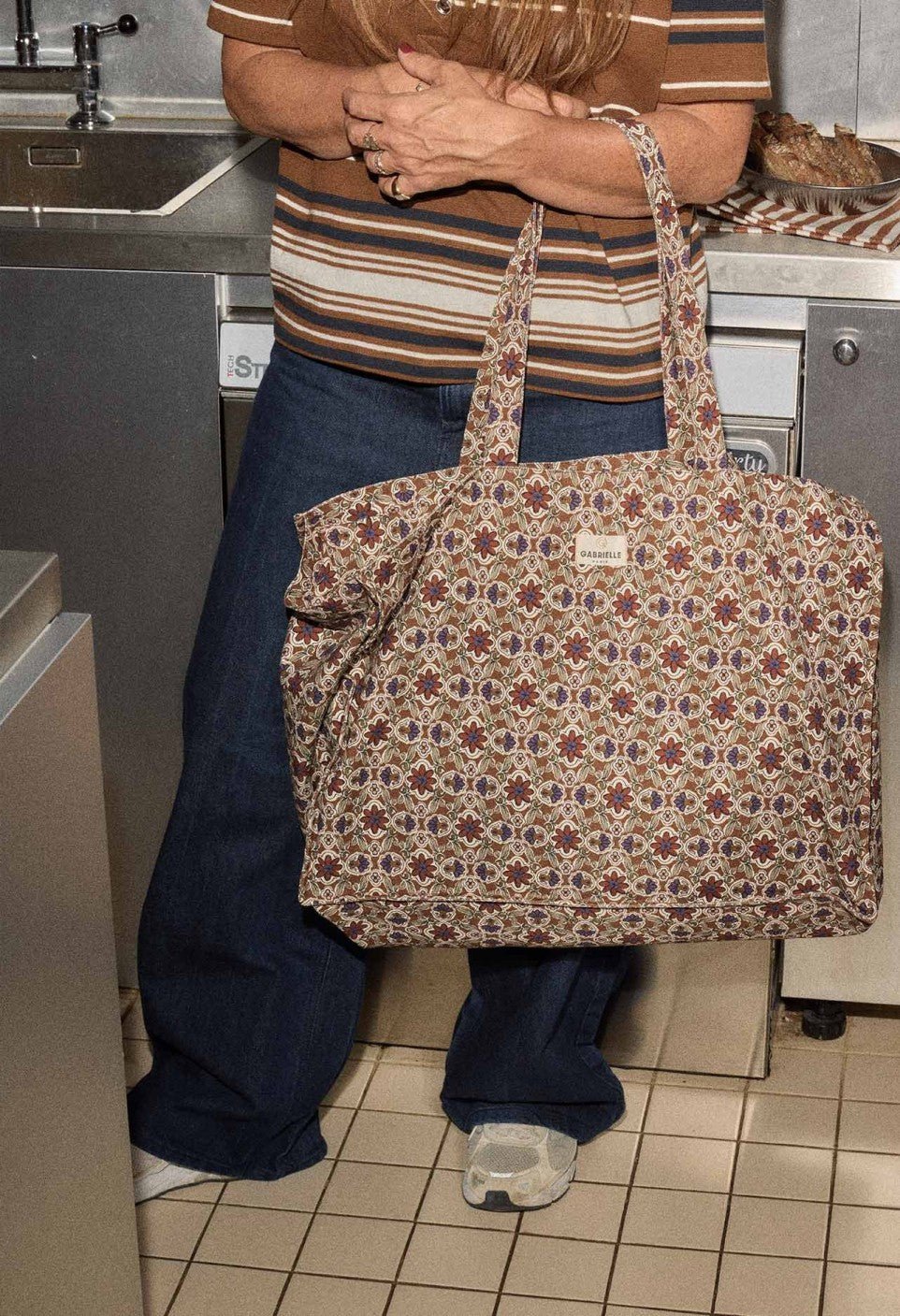 Sac week-end femme en coton bijou rubis, Gabrielle Paris - vue 2