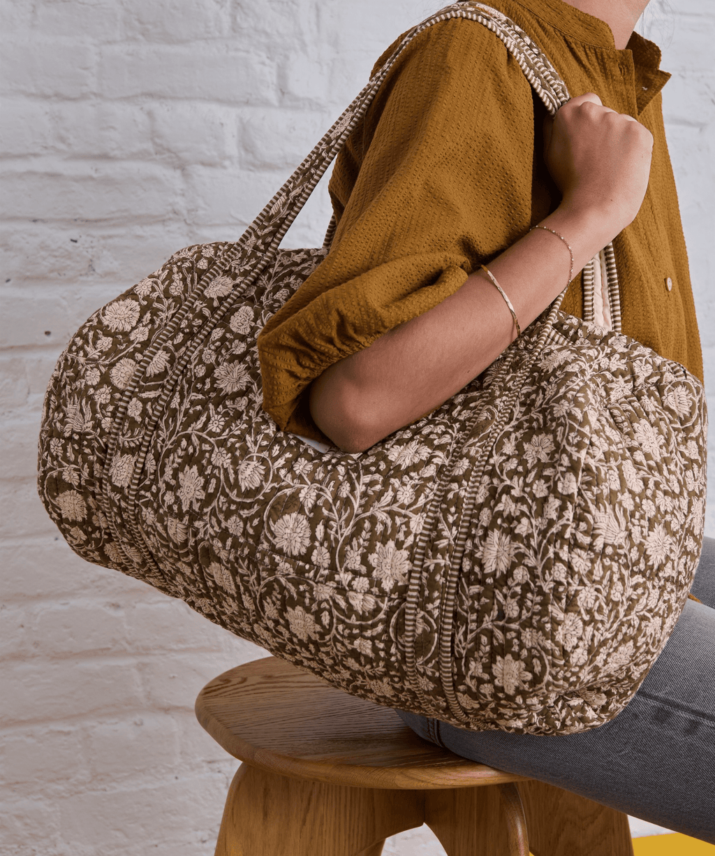 Sac week-end femme matelassé Anjali kaki - vue 4