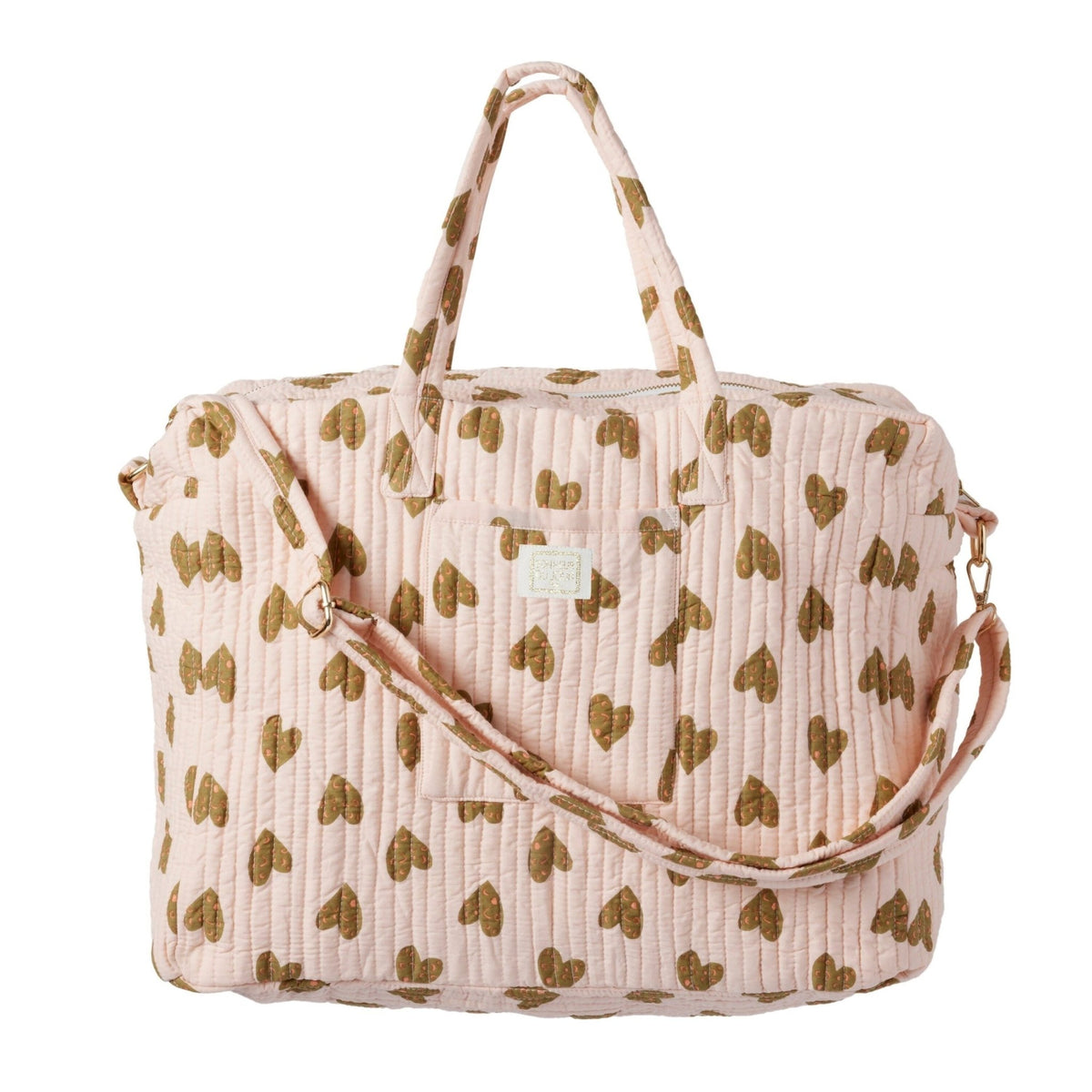 Grand sac matelassé imprimé cœurs rose - bonheur du jour