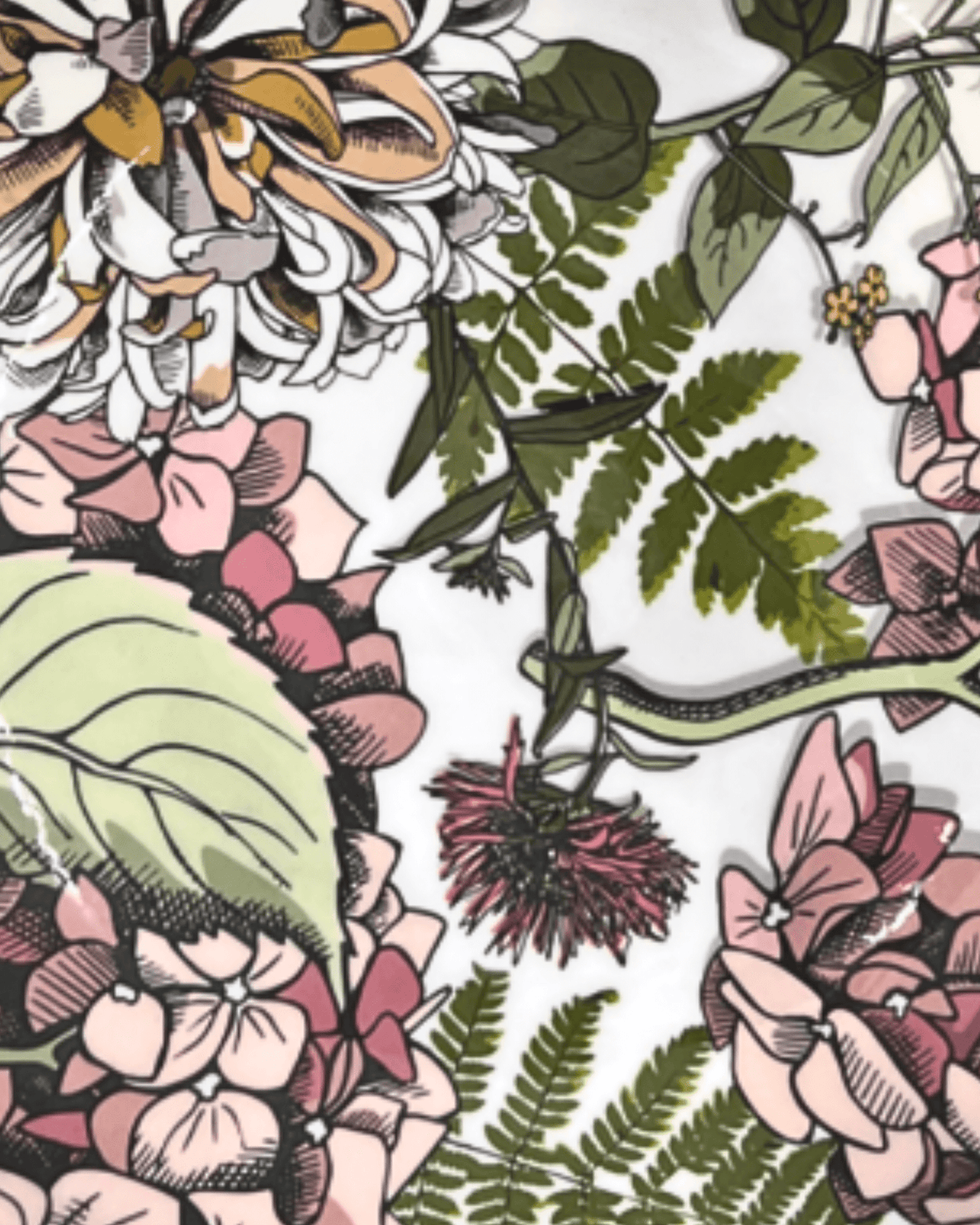 Saladier bois de manguier pink hydrangea - by room