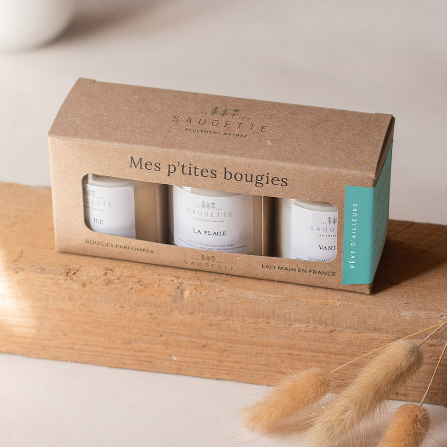 Coffret 3 bougies Rêve d’ailleurs