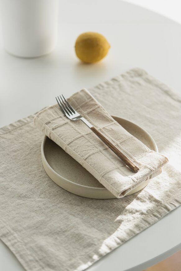 Serviette de table en coton à carreaux - o cactuu