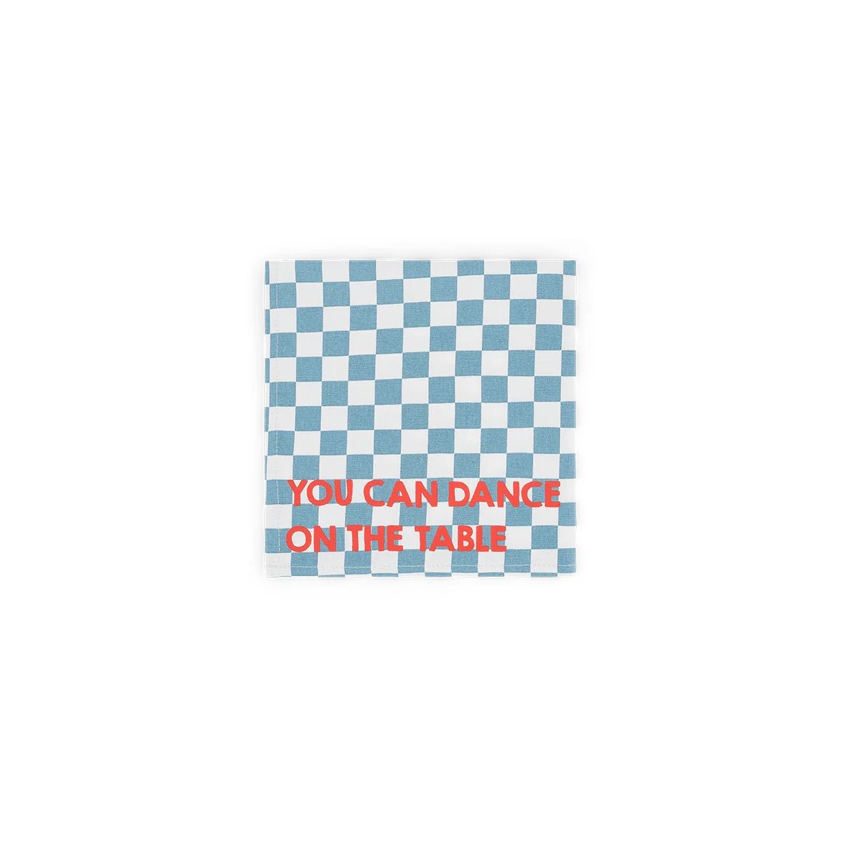 Serviette de table damier bleu You can dance on the table - Lot de 2 Rose in April