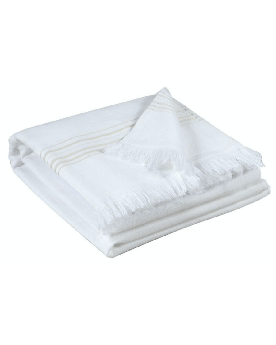 Grande serviette de hammam en coton beige