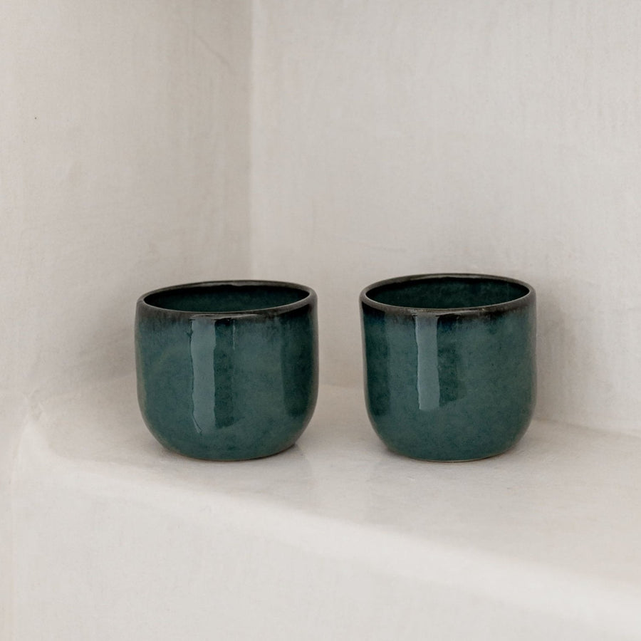 Tasse à café en céramique fait main - bleu foncé