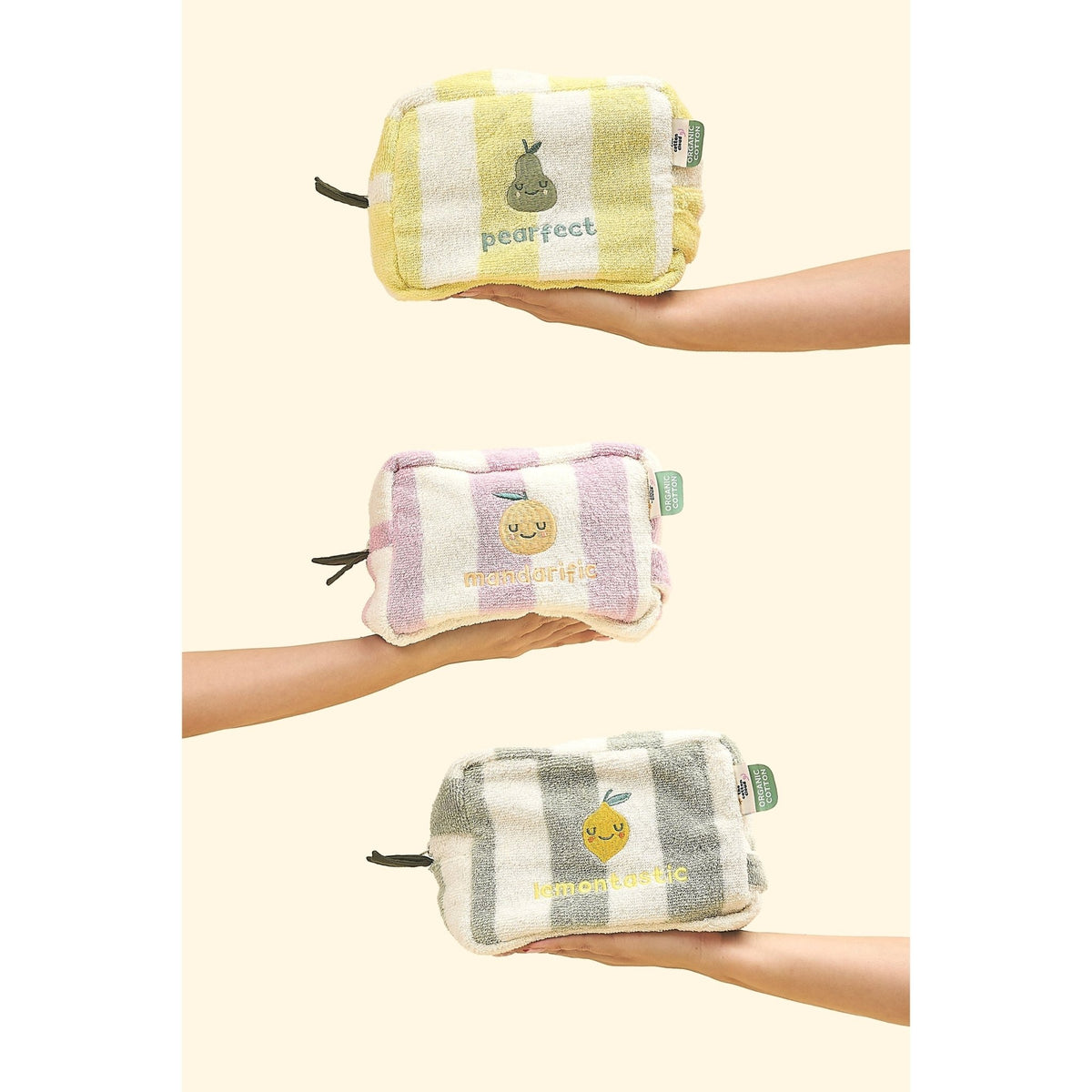 Trousse de toilette enfant coton éponge lola lemon - the cotton cloud