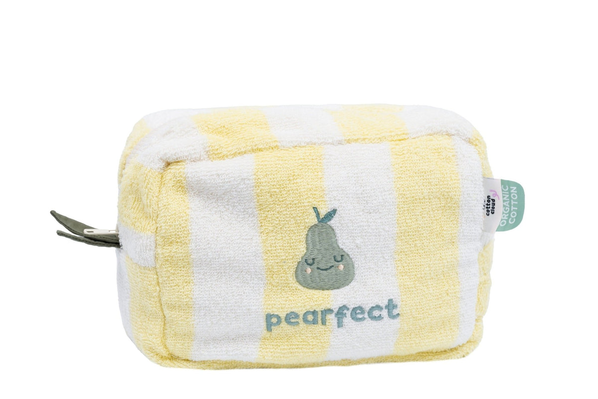 Trousse de toilette enfant coton éponge poire pedro - the cotton cloud