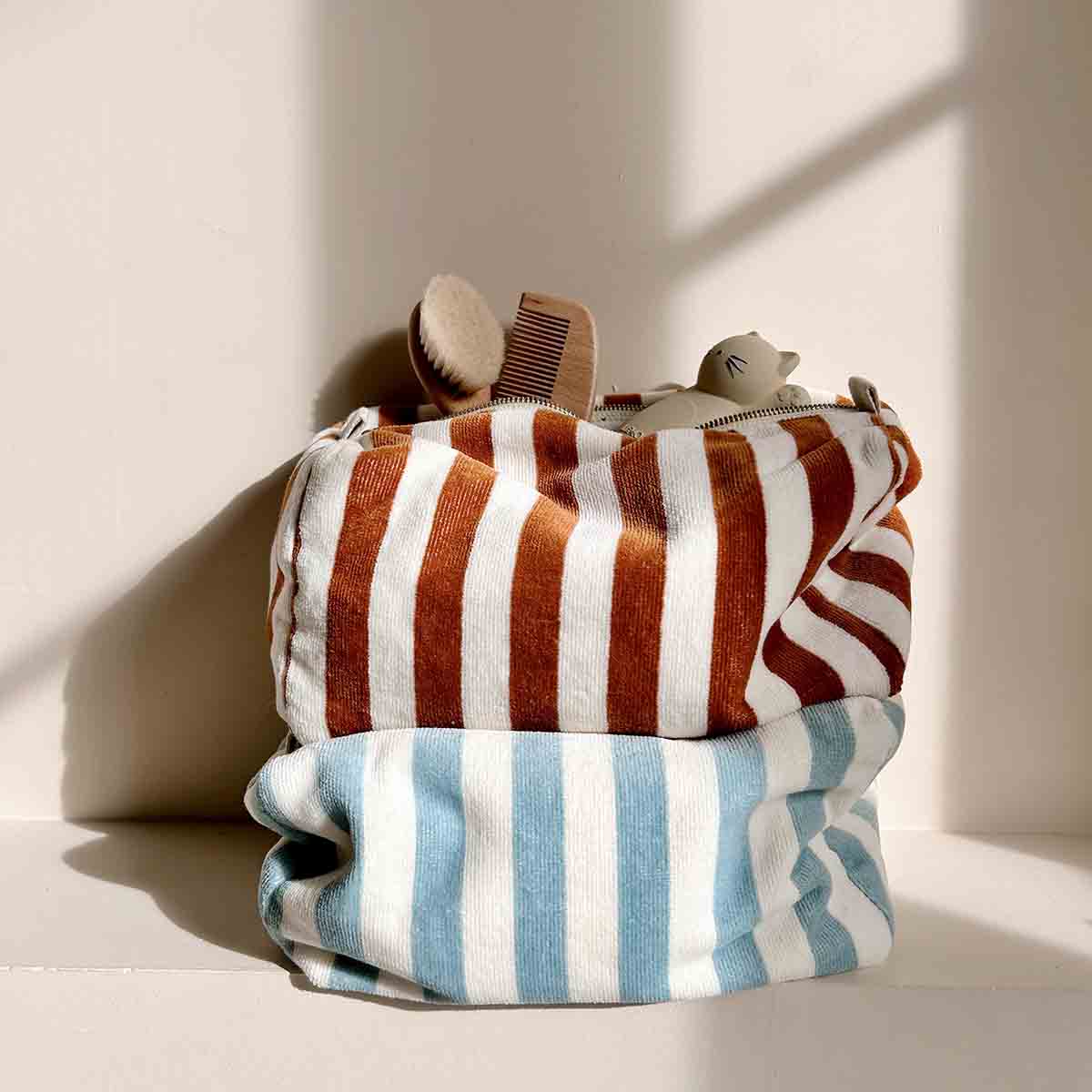 Trousse de toilette enfant éponge bleu ciel - Rose in April