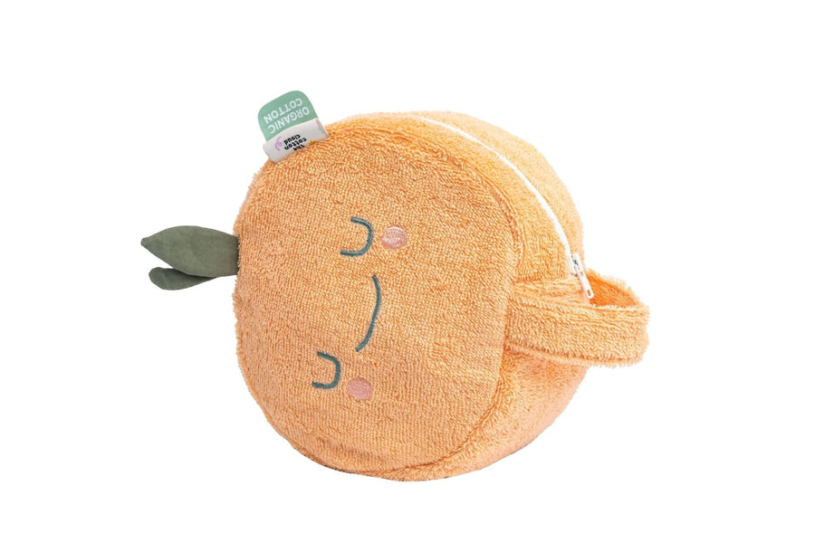 Trousse de toilette enfant en éponge mandarine